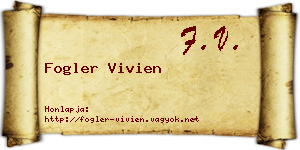 Fogler Vivien névjegykártya